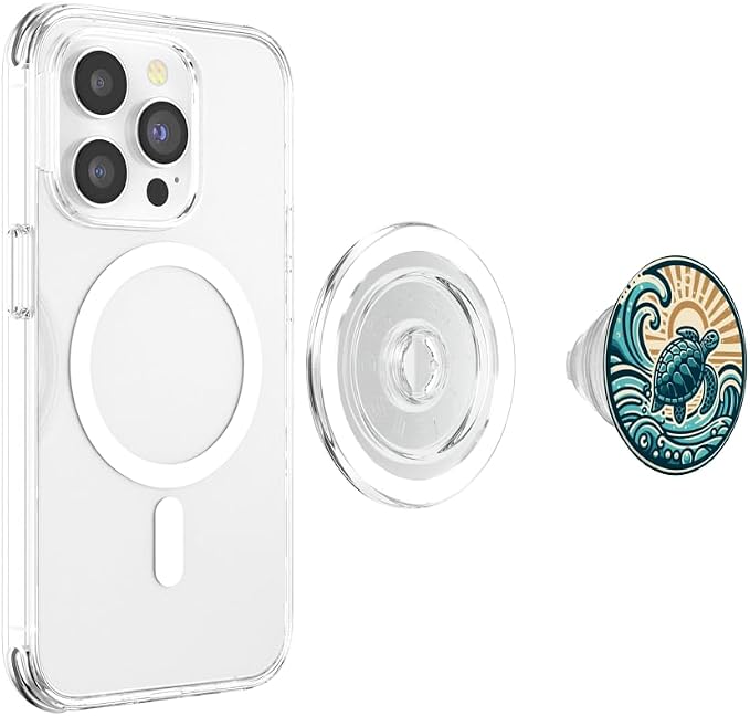 Ocean Beach Vacation Sea Turtle Tortuga Hawaii Island Swim PopSockets Adhesive PopGrip