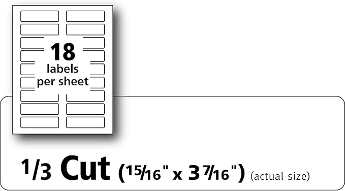 Avery Extra Large File Folder Labels, Removable Adhesive, Matte White, 15/16" x 3-7/16", 450 Labels (8425)