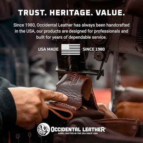 Occidental Leather Tapered Tool Holster - OxyRed - Fits Up to a 3" Belt - Compact, All-Leather Construction - Made in USA