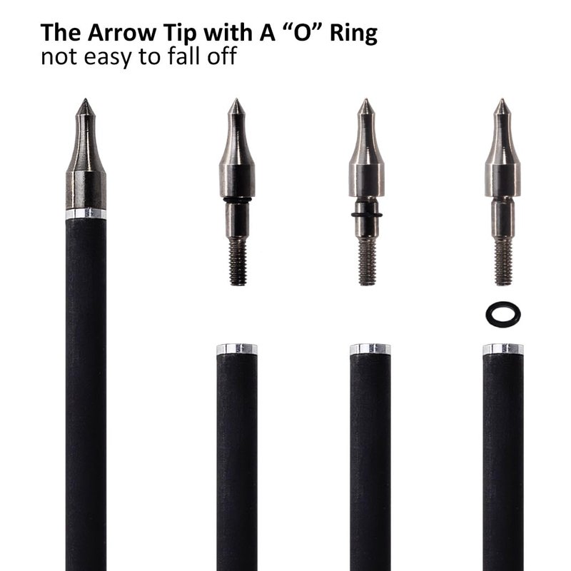 Luoyer 12Pcs Archery Hunting Arrows for Compound Bow Recurve Bow with Removable Tips Adjustable Nocks for Adults Hunting Targeting 30inch (Black Vanes)