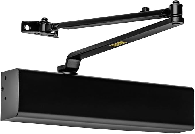 Dynasty Hardware Door Closer, Grade 1 Heavy Duty Commercial Hydraulic Closer, Self-Closing, Adjustable Spring Size 1-6, ADA Compliant, Surface Mount, Black, Series 8500