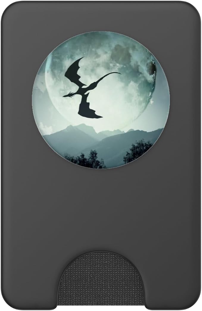 CJ Grips Dragon Moon PopSockets Adhesive PopGrip for iPhone 11 - Black