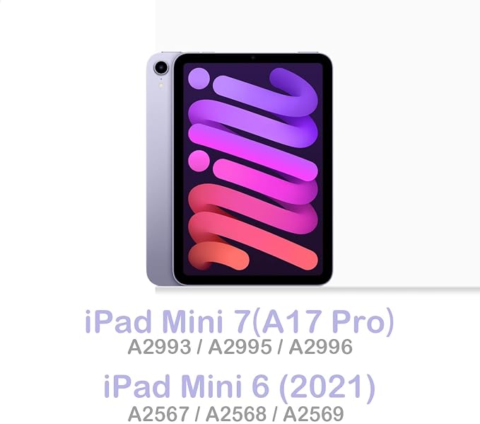Feams Case for iPad mini 7 A17 Pro 2024/iPad Mini 6 2021 Slim Lightweight Trifold iPad mini 7 A17 Pro Case 8.3 Inch 2024 Clear Back Cover with Pencil Holder &amp Auto Sleep Blue Bow