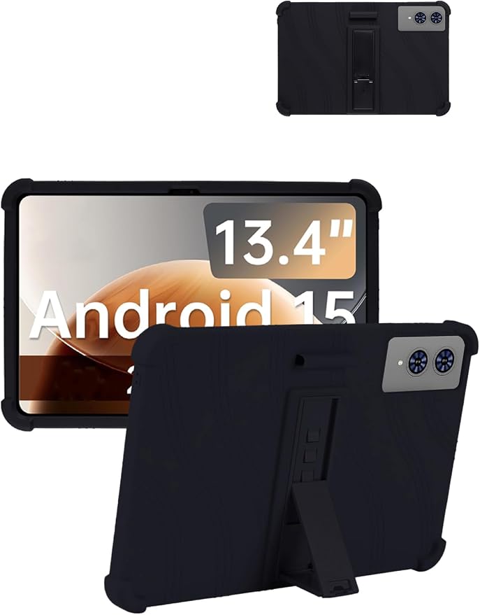 for TECLAST T65 13.4 inch Tablet Protective case Shockproof Lightweight Silicone Protective Cover with Stand Child-Friendly Protection Easy to Clean DesignBlack