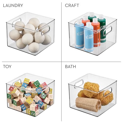 iDesign Pantry Storage Bin with Handles for Kitchen Cabinets or Fridge - Clear - Made in USA - style: Pack of 1