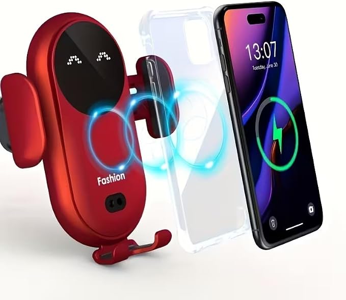 Wireless Car Charger with Air Vent Mount USB Phone Holder for iPhone 17/16/15/14/13/12 Black