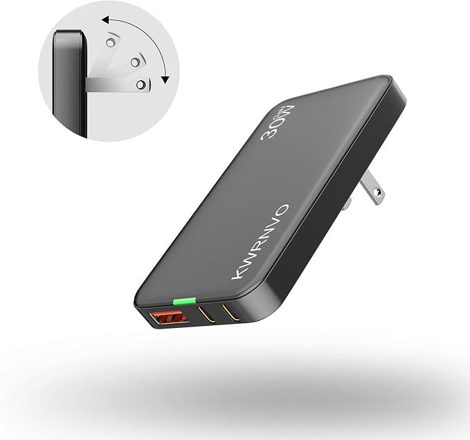 Flat USB Wall Charger 3 Ports Ultra-Slim Fast Wall Charger for Pixelbook iPad Pro iPhone 17/16/15/14 Black