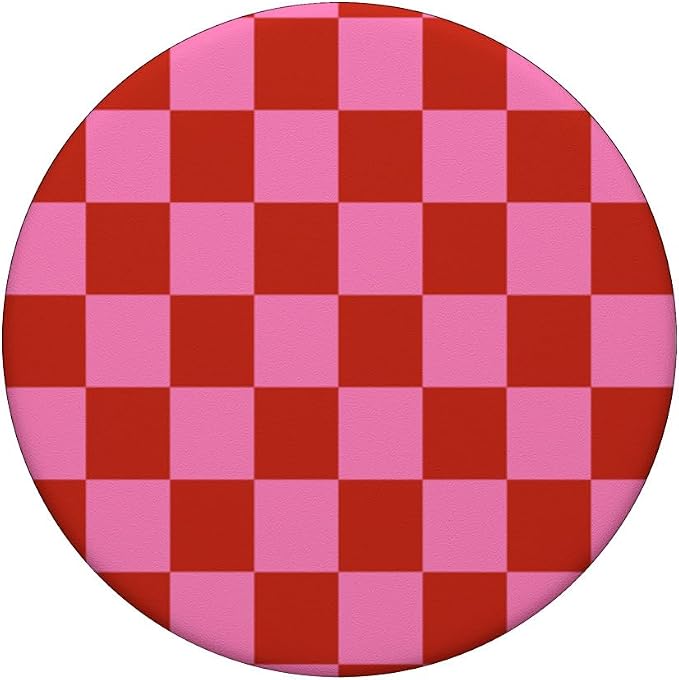 Red Pink Checkered Pink Red Checkered Pink and Red Checkered PopSockets Adhesive PopGrip