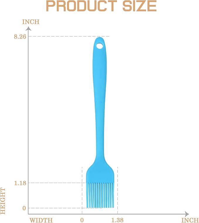 Hokisei Silicone Basting Pastry Brush, 5 PCS Heat Resistant Food Brush Set, One-Piece Design, Stainless Steel Core Oil Brush of Baking, BBQ, Spreading Oil, Butter, Grilling, Marinade, Dishwasher Safe