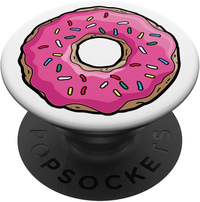 Pink Donut Sprinkles Funny Food Doughnut Lovers PopSockets Adhesive PopGrip