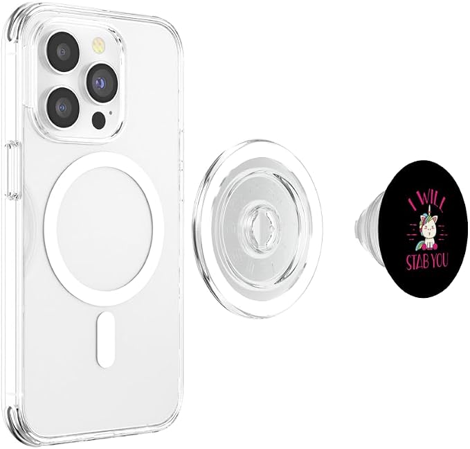 Evil Unicorn I Will Stab You Funny Novelty Knife Pop Socket PopSockets Adhesive PopGrip