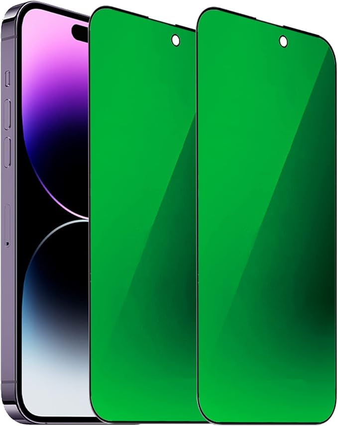 2 Pack Anti-Blue Privacy Tempered Glass Suit for iPhone 11 / iPhone XR Mirror Anti-Spy Screen Protector Anti-Peeping Film Electroplated 9H Hardness Anti-scratch 6.1 inch(Green)