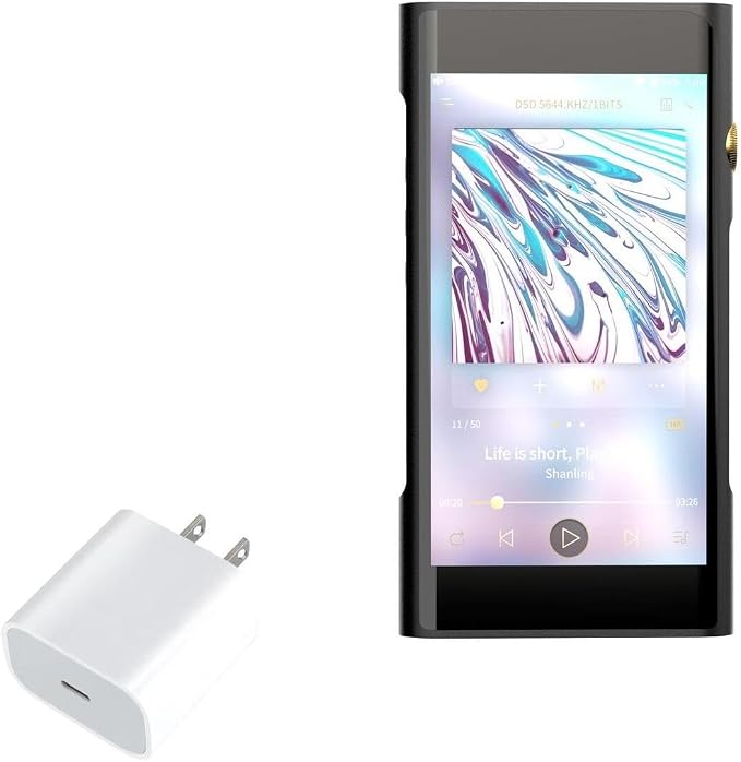 BoxWave Charger Compatible with Shanling M6 Pro (21) - PD GAN miniCube (30W) 30W Tiny PD GAN Type-C Wall Charger - Winter White