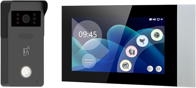MENGQI-CONTROL LCD Touch Screen Video Intercom Kit Outdoor Camera Monitor Phone App Remote Open