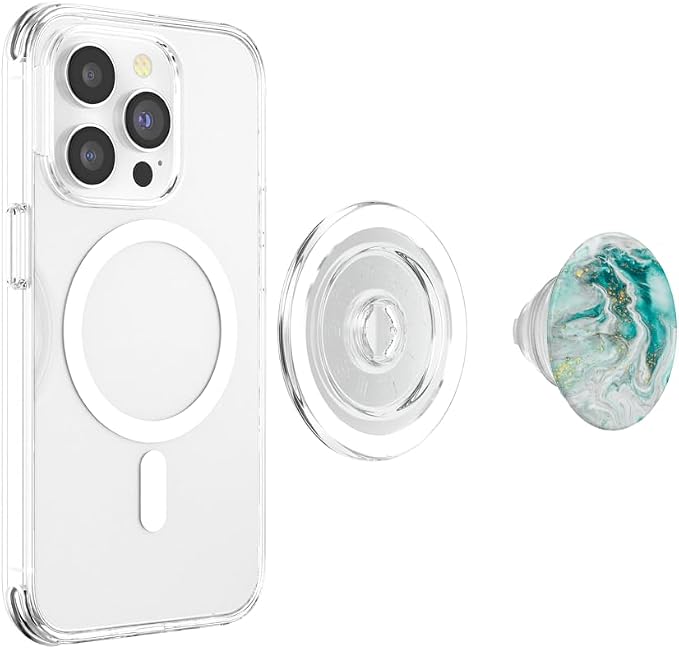 Teal Ink Marbled Design Pop Mount Sockets Phone Grip PopSockets Adhesive PopGrip