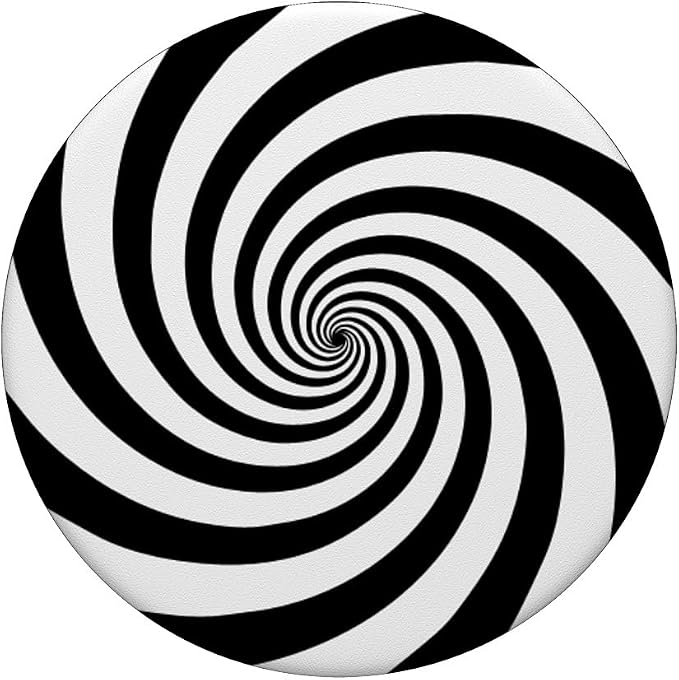 Hypnotic Spiral Black and White PopSockets Adhesive PopGrip