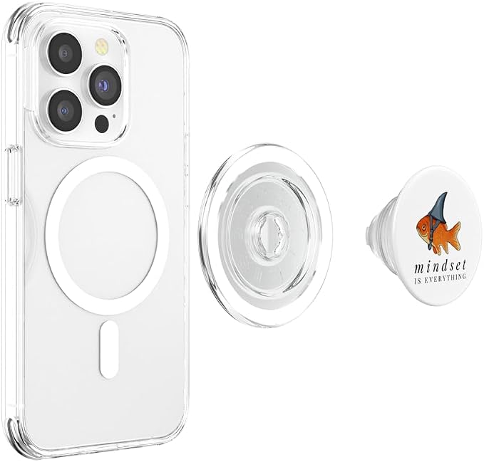 Mindset Motivational Quote Cute Goldfish Shark PopSockets Adhesive PopGrip