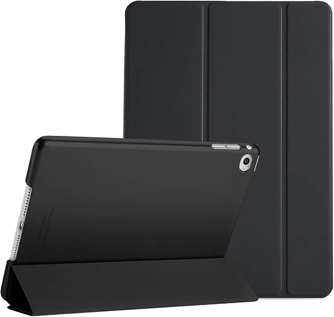 ProCase Slim Stand Case for iPad Air 2nd Gen 2014 Black | Fits Models A1566 / A1567 Ultra Slim Lightweight Protective Shell Translucent Frosted Back