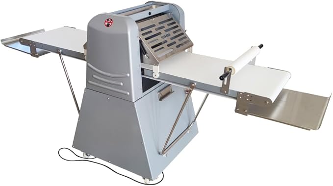 WYDDDARY 110V Commercial Dough Sheeter, Vertical Dough Laminator with 80.7"*20" Conveyor Belt, Adjustable Thickness 0.04"-1.96", Stainless Steel Pastry Roller for Bakery Croissant Pizza