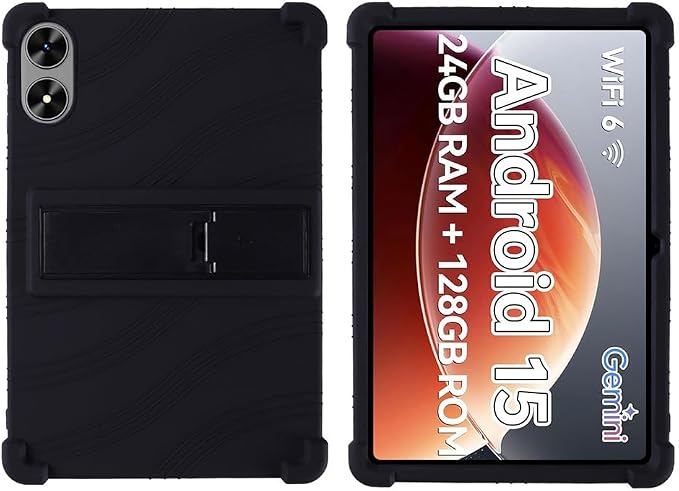 Silicone Case for SHARECLOUD P10_T Android 16 Tablet 10.1 inchSoft Friendly Adjustable Stand Cover for Frameflow P10_A Tablet 10.1 inch Android 15 (Black)