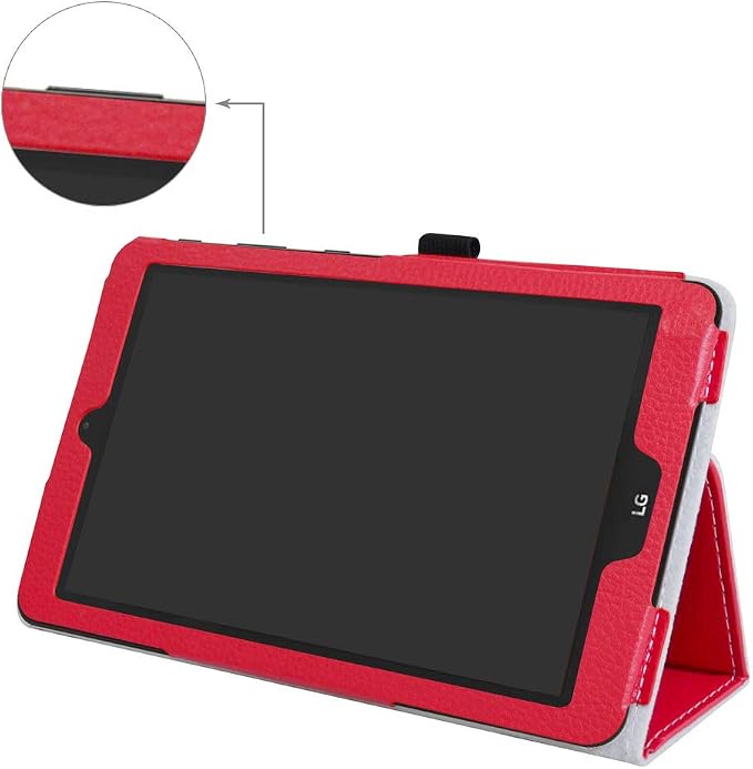 Mama Mouth Black Leather Folio Case for LG G Pad X2 8.0 Plus/Sprint G Pad F2 8.0 2-Folding Stand Cover Tablet Case