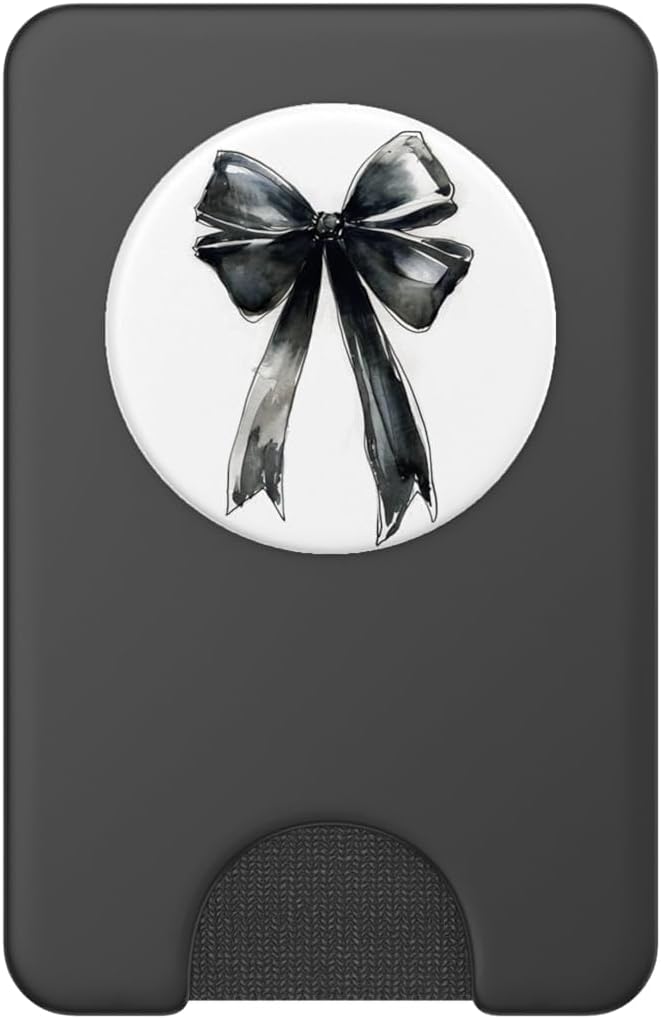 Girly | Bow in Watercolor || Coquette | Aesthetic Black Bow PopSockets Adhesive PopGrip