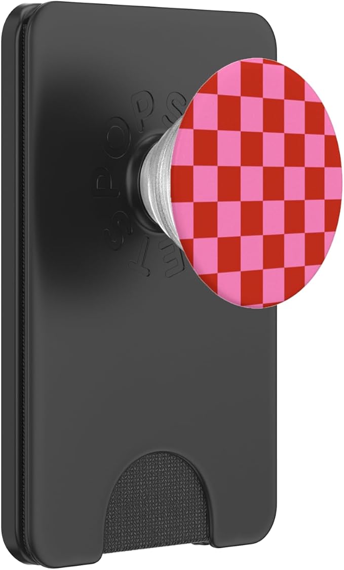 Red Pink Checkered Pink Red Checkered Pink and Red Checkered PopSockets Adhesive PopGrip