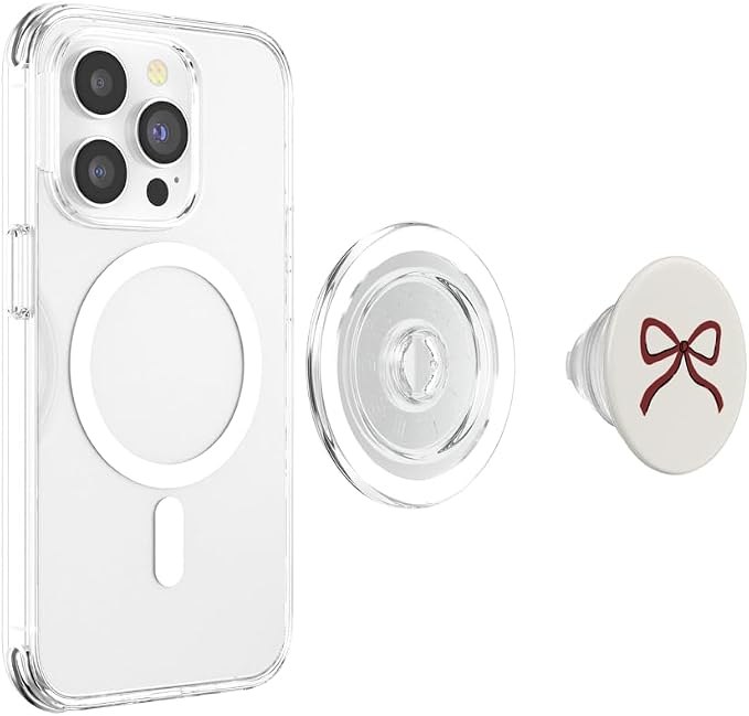 Burgundy Maroon Red Bow Coquette Aesthetic PopSockets Adhesive PopGrip