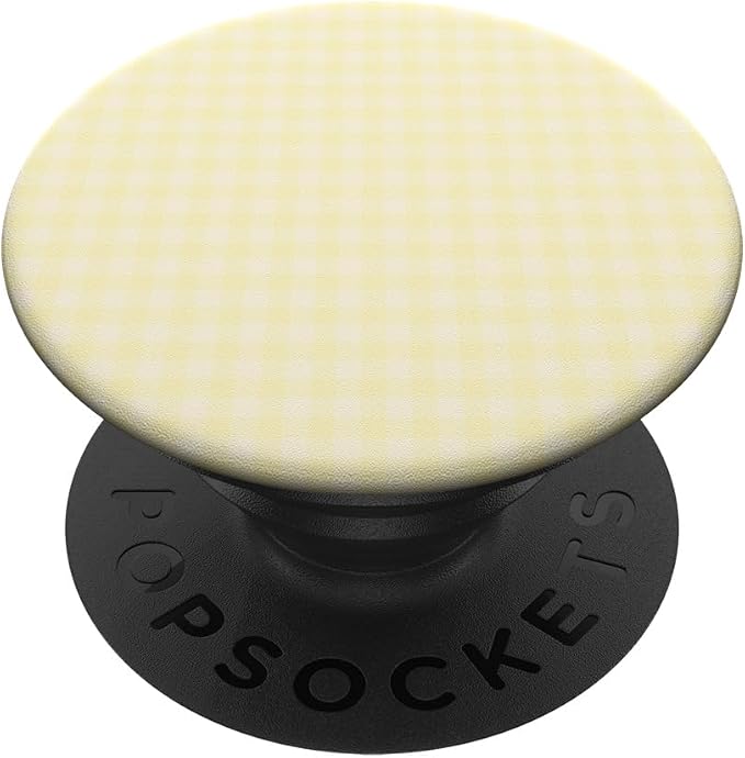 Butter Yellow Gingham Pattern Cute Plaid Aesthetic PopSockets Adhesive PopGrip