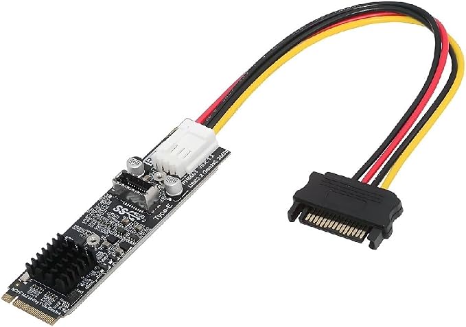 cablecc 5Gbps Type-E USB 3.1 Front Panel Socket &amp USB 2.0 to NVME NGFF M-Key Express Card VL805 Adapter for Motherboard