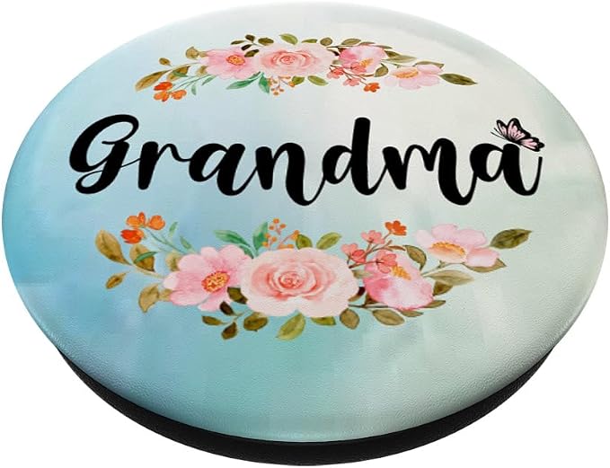 Grandma Cute Floral Butterfly Mother's Day Grandmother PopSockets Swappable PopGrip