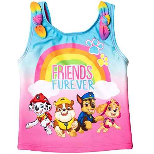 Paw Patrol Marshall Rubble Chase 5 Piece Swimsuit Set: One-Piece Swimsuit Swim Rash Guard Tankini Top Bottom Skort
