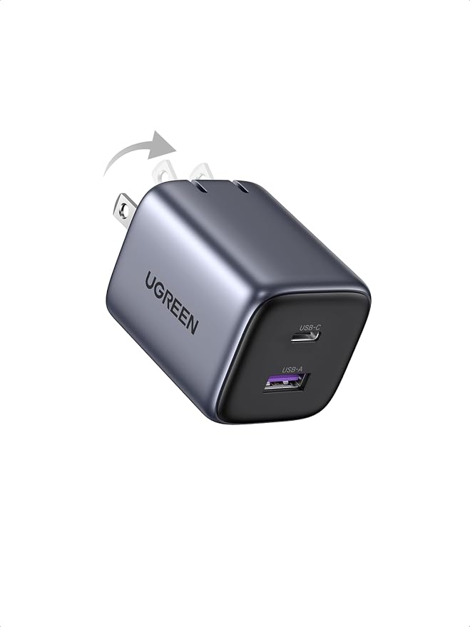 UGREEN GaN Charger Bundle: 35W 2-Port (USB-C+A) + 45W 2-Port USB-C Foldable Fast Charging for iPhone 16 Galaxy S25 MacBook Steam Deck &amp More