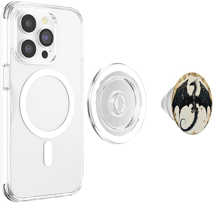 Book Dragon Librarian Mythical Creature Flame Wyvern Fantasy PopSockets PopGrip for MagSafe