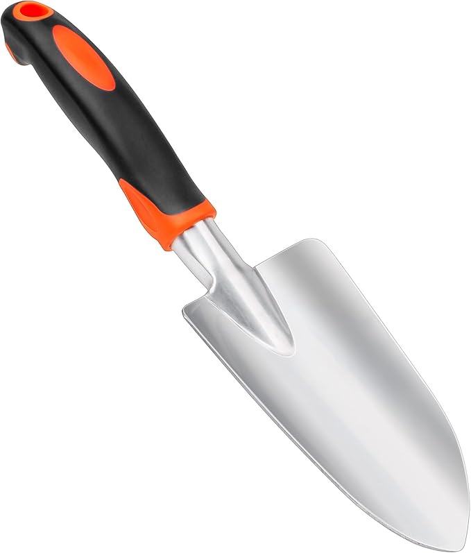 Garden Shovel Garden Hand Trowel, Heavy Duty Hand Shovel with Ergonomic Handle, Small Gardening Tools for Digging, Rust Resistant Gardening Spade Trowel Tools, Orange