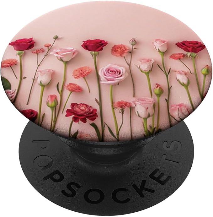 Pink Rose Floral Garden PopSockets PopGrip for MagSafe
