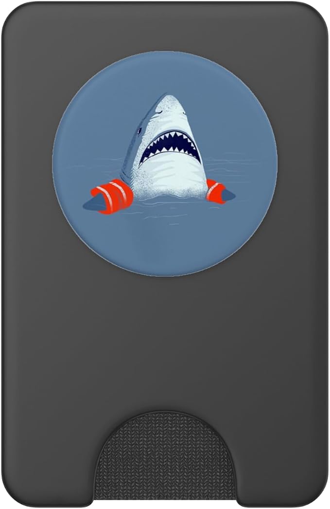 Funny-Shark-Baby-Swimming-Training-Teacher PopSockets Adhesive PopGrip