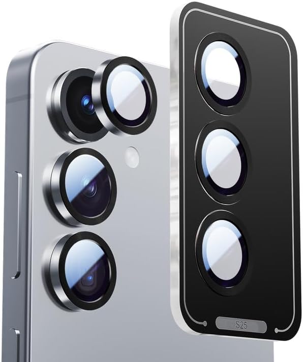 X-it Camera Lens Protector for Samsung S25 9H Tempered Glass Independent Metal Aluminum Edge Original Protection Design Suitable for Phone Case Anti-scratch Anti-reflectiveBlue