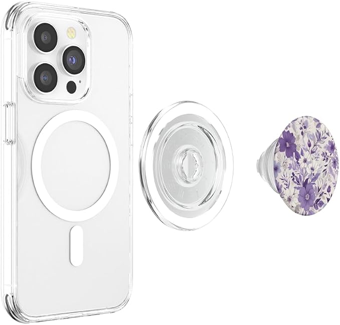 Purple Lavender Floral Pattern PopSockets PopGrip for MagSafe