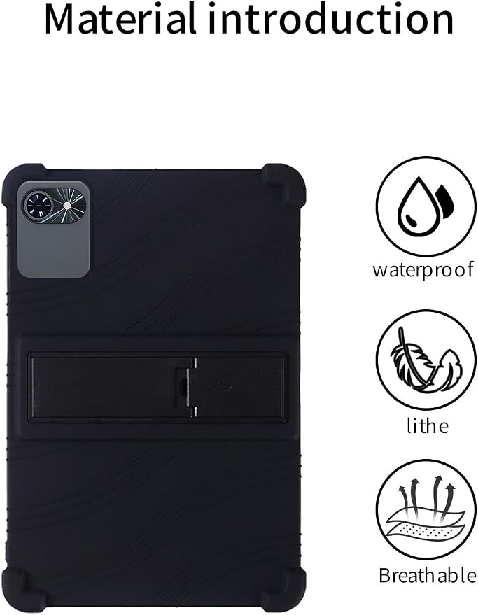 for TABWEE T80 Tablet 10.5 inch Tablet CaseBOVUGAC Soft Silicone Adjustable Stand Shockproof Kids Friendly for TABWEE 10.5 Tablet(Black)