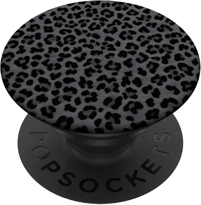Black and White Leopard PopSockets Adhesive PopGrip