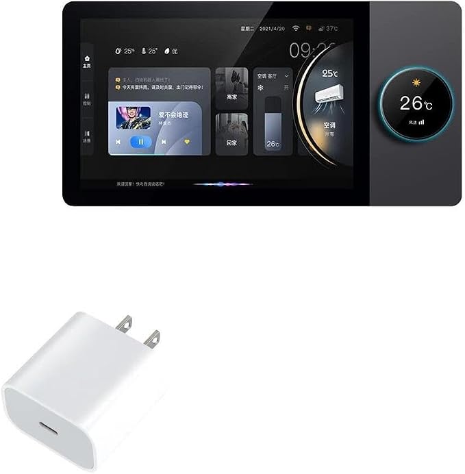BoxWave Charger Compatible with Anjielo Smart Tuya Smart Home 8-inch - PD GAN miniCube (30W) 30W Tiny PD GAN Type-C Wall Charger - Winter White