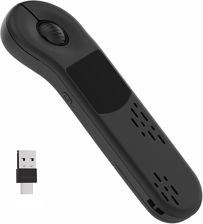 GUVOHUT Air Mouse for PC/iOS/Android with Touchpad Bluetooth 2.4G Remote Control for PowerPoint/Keynote/Tiktok/Camera/Kindle App Rechargeable Wireless Presentation for PPT Pointer (Black)