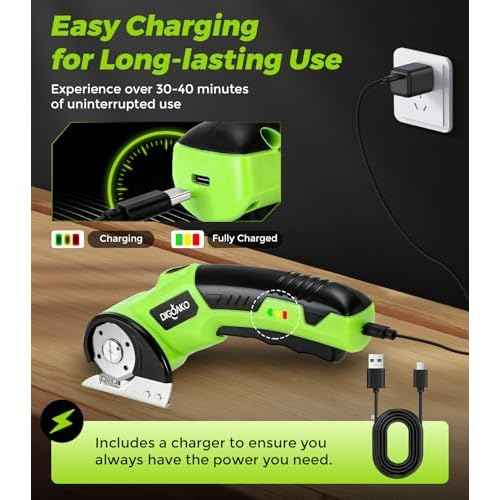 Cardboard Cutter - Rechargeable Cordless Electric Scissors, 4V Duty Electric Box Cutter for Cardboard, Safety Lock & LED Light, Powerful Cutting for Carton Carpet Plastic Fabric Leather