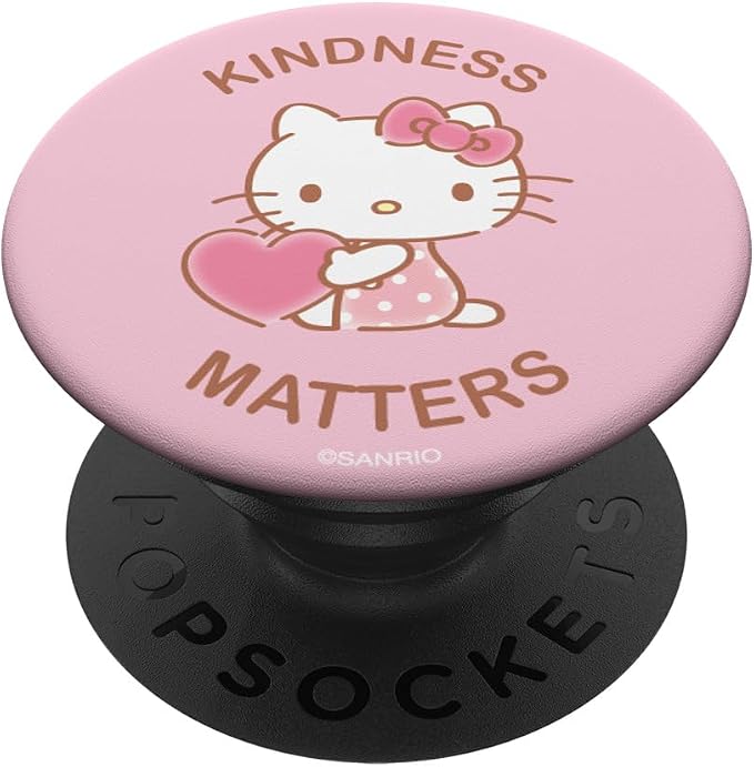 Hello Kitty Pink Heart Cute Kindness Matters PopSockets Adhesive PopGrip