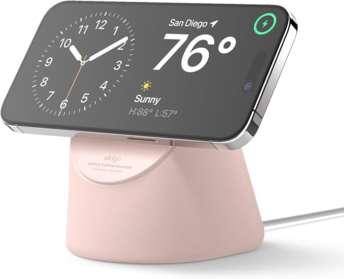elago MS1 Charging Stand for MagSafe Charger | Premium Silicone Stand for iPhone Series iOS Standby Mode [Charging Cable Not Included] [Black]