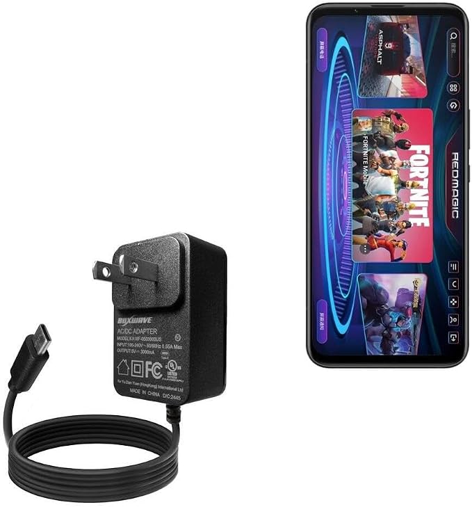 BoxWave Charger Compatible with Nubia Play - Wall Charger Direct (15W) Rapid Charge Your Device with Built-in 3ft Cable