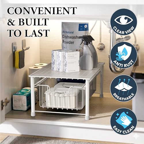 Simple Houseware Stackable Basket Drawer, White - color: White, size: 1-tier