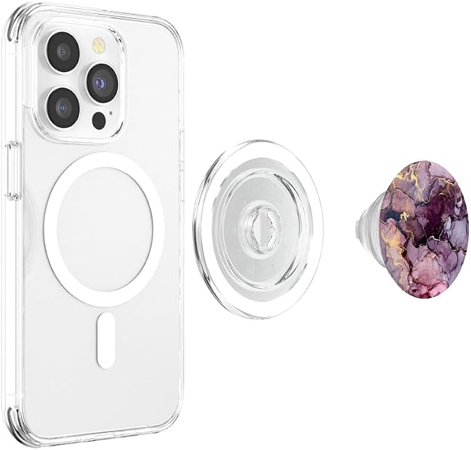 Cool Purple-Gold Landscape Natural-Marble PopSockets Adhesive PopGrip
