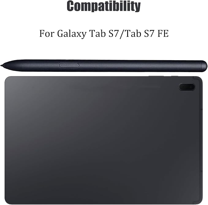 2 Pack Galaxy S7 FE S Pen Replacement Pen for Samsung Galaxy Tab S7/Tab S7 FE Stylus Pen S PenEJ-PT7304096 Pressure SensitivityNoBluetooth(Black)